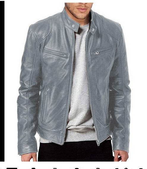 Men’s Fleece-Lined Leather Zipper Coat – Warm, Stylish, & Waterproof - MODISH X
