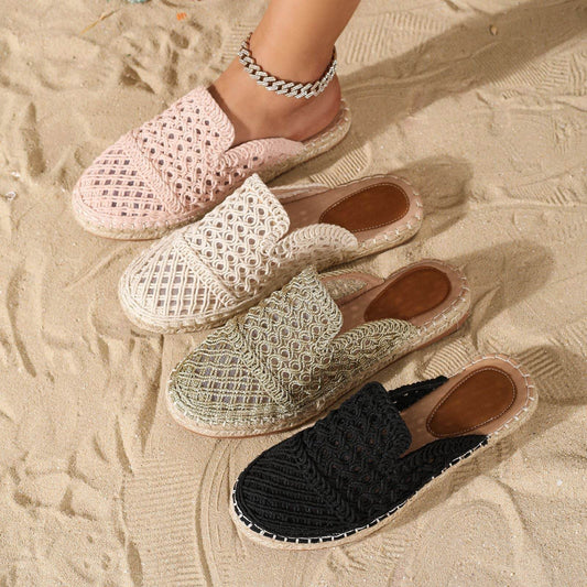 Women’s Closed Toe Hollow-Out Flat Slippers – Breathable Summer Style - MODISH X