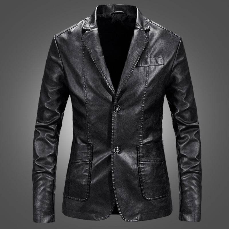 Men’s Slim Fit Suit Jacket – Stylish Spring Leather Coat - MODISH X