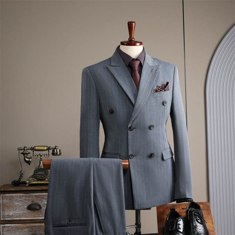 Men’s Double-Breasted Black Suit – Trendsetting & Slim Fit Wedding Suit - MODISH X