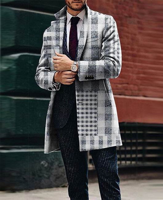 Men’s Long Coat – Sleek Slim Fit Winter Jacket with Pockets - MODISH X