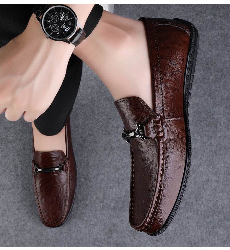 Men's Plus Size Dough Shoes – Leather Loafers with Arch Support - MODISH X