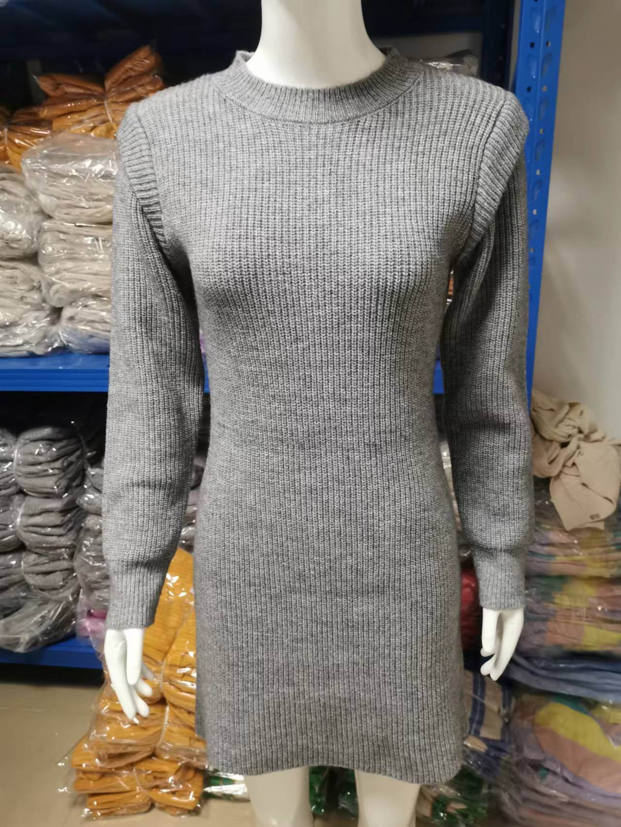 Women's Black Long Sleeve Top – Chic Slim-Fit Sweater Dress for Women - MODISH X