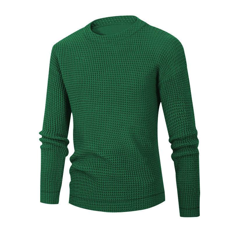 Men’s Waffle Knit Long Sleeve Sweater – Stylish & Comfortable - MODISH X