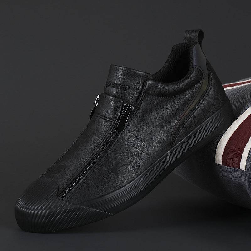 Men’s Double Zipper Casual Board Shoes – Breathable Canvas, Non-Slip Sole - MODISH X