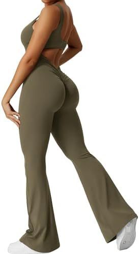 Women’s Sleeveless Flare Jumpsuit – Stylish Yoga & Fitness Wear