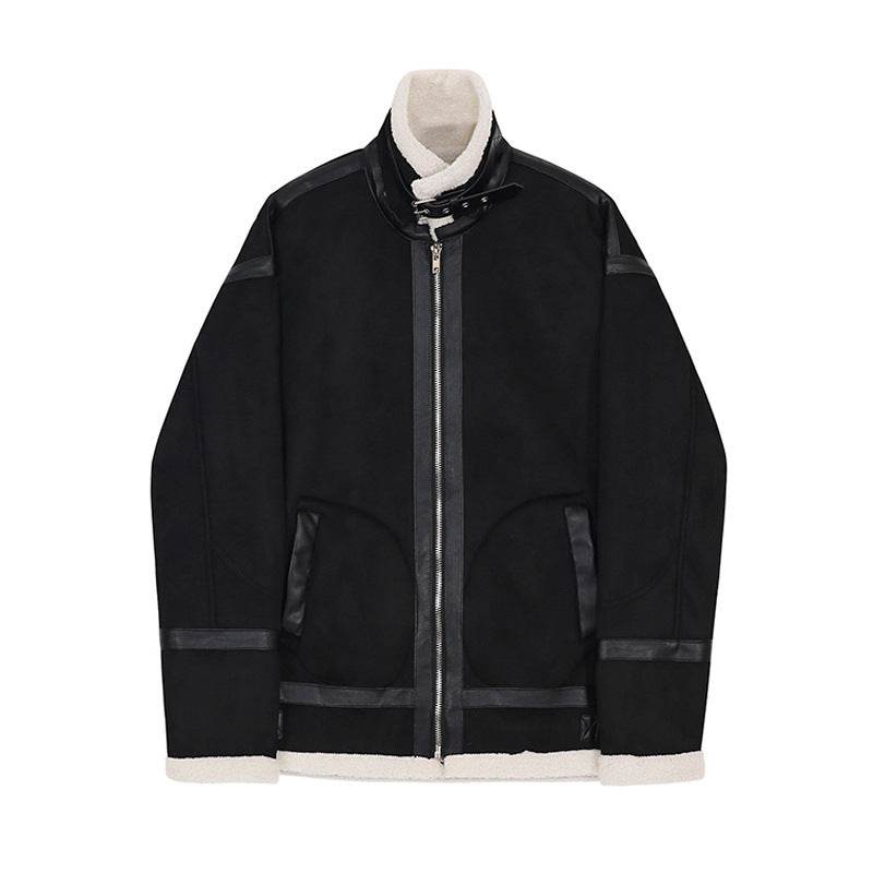 Men’s Wool Black Jacket – Stylish Lamb Wool Outerwear - MODISH X
