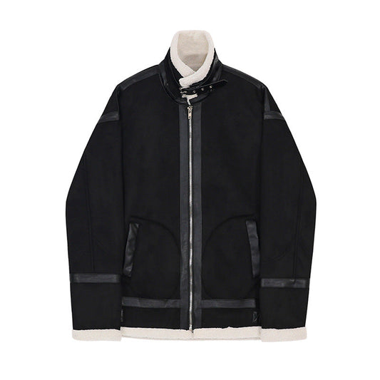 Men’s Wool Black Jacket – Stylish Lamb Wool Outerwear