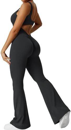 Women’s Sleeveless Flare Jumpsuit – Stylish Yoga & Fitness Wear - MODISH X