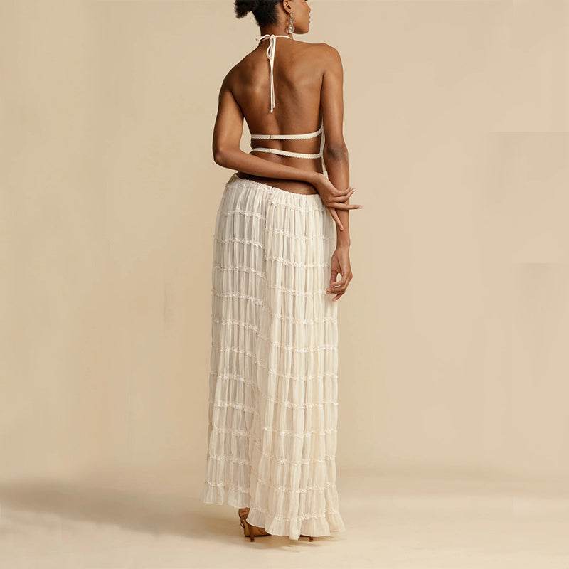 Women's Sexy Sleeveless Backless Dress Suit – Trendy Cropped Set - MODISH X