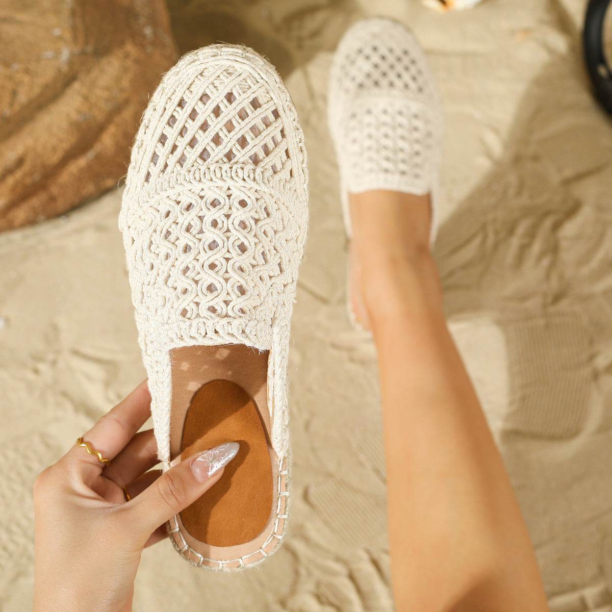 Women’s Closed Toe Hollow-Out Flat Slippers – Breathable Summer Style - MODISH X