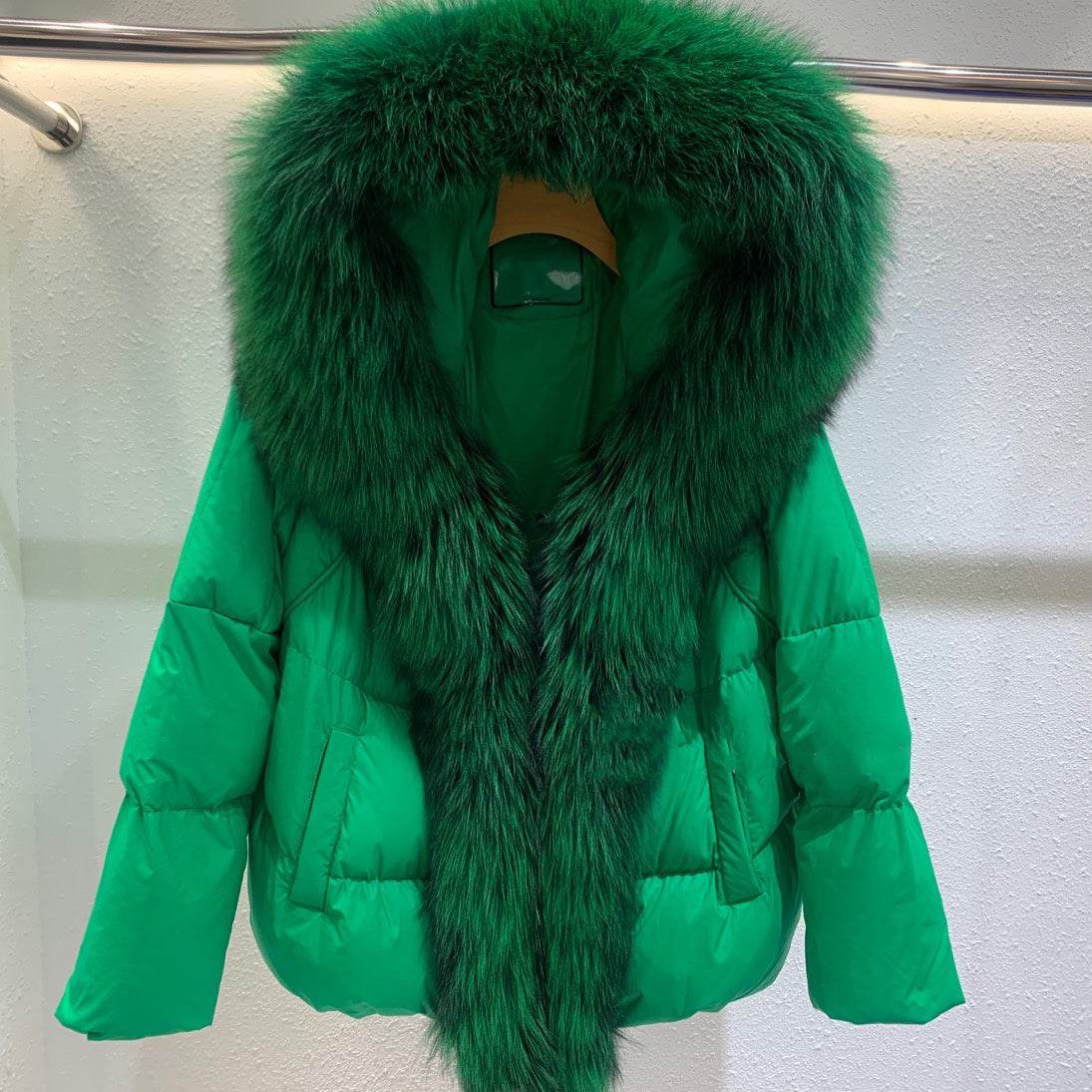 Women's Duck Down Jacket with Fox Fur Collar – Stylish & Warm Winter Coat - MODISH X