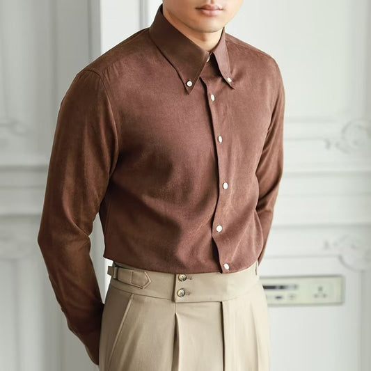 Men's Pure Color Artistic Trendy Shirts – Relaxed & Stylish Fit