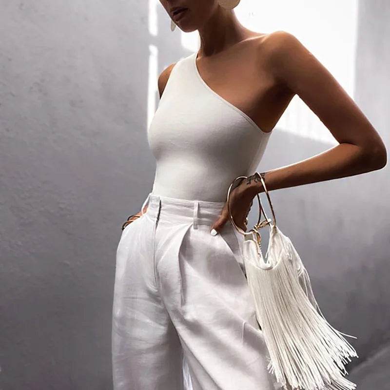 Women’s One Shoulder Summer Sports Crop Top – Chic & Stylish Fit - MODISH X