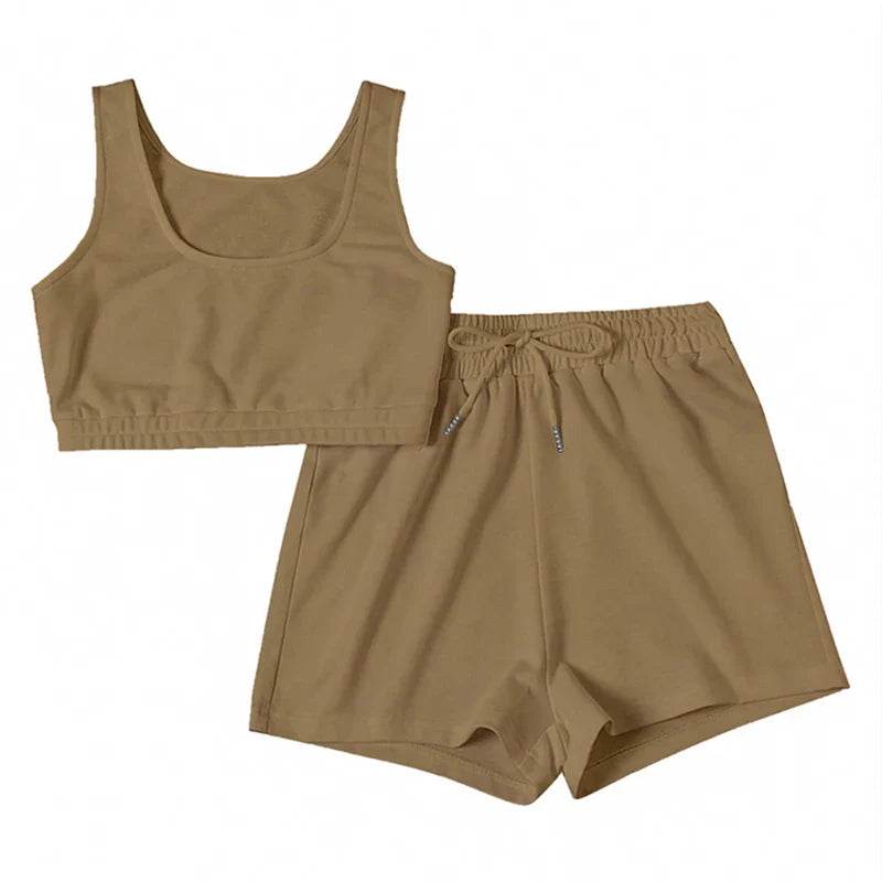 Women’s Crop Top & Shorts Set – Sexy Summer Athleisure Look - MODISH X
