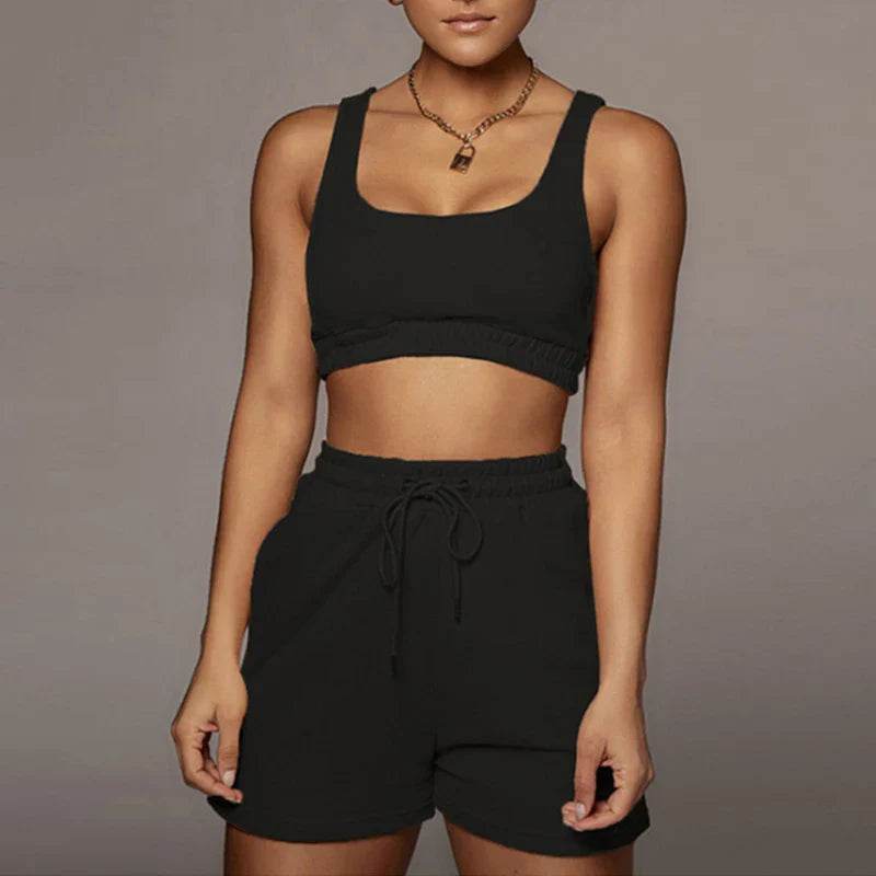 Women’s Crop Top & Shorts Set – Sexy Summer Athleisure Look - MODISH X