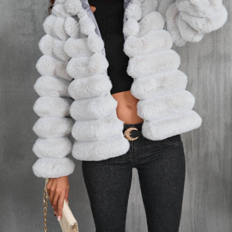 Women's Short Faux Fur Coat – Winter Warmth in Bold Colors - MODISH X