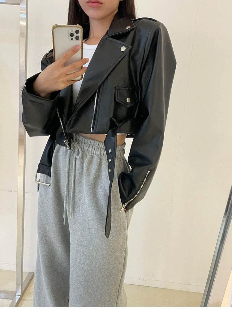 Women's Cropped Leather Jacket – Elegant, Stylish & Modern Fit - MODISH X