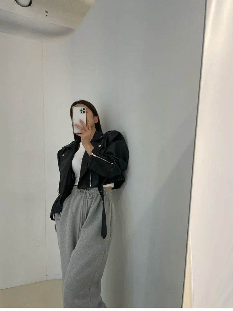 Women's Cropped Leather Jacket – Elegant, Stylish & Modern Fit - MODISH X