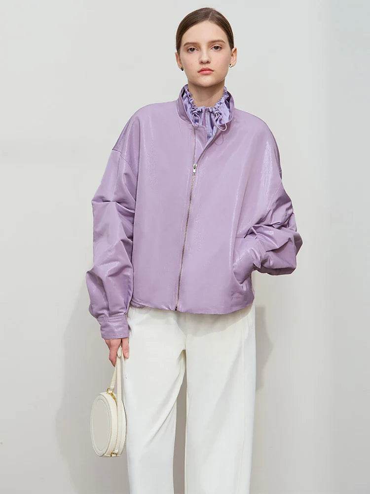 Women’s Amii Minimalist Glossy Jacket – Chic Spring Style - MODISH X
