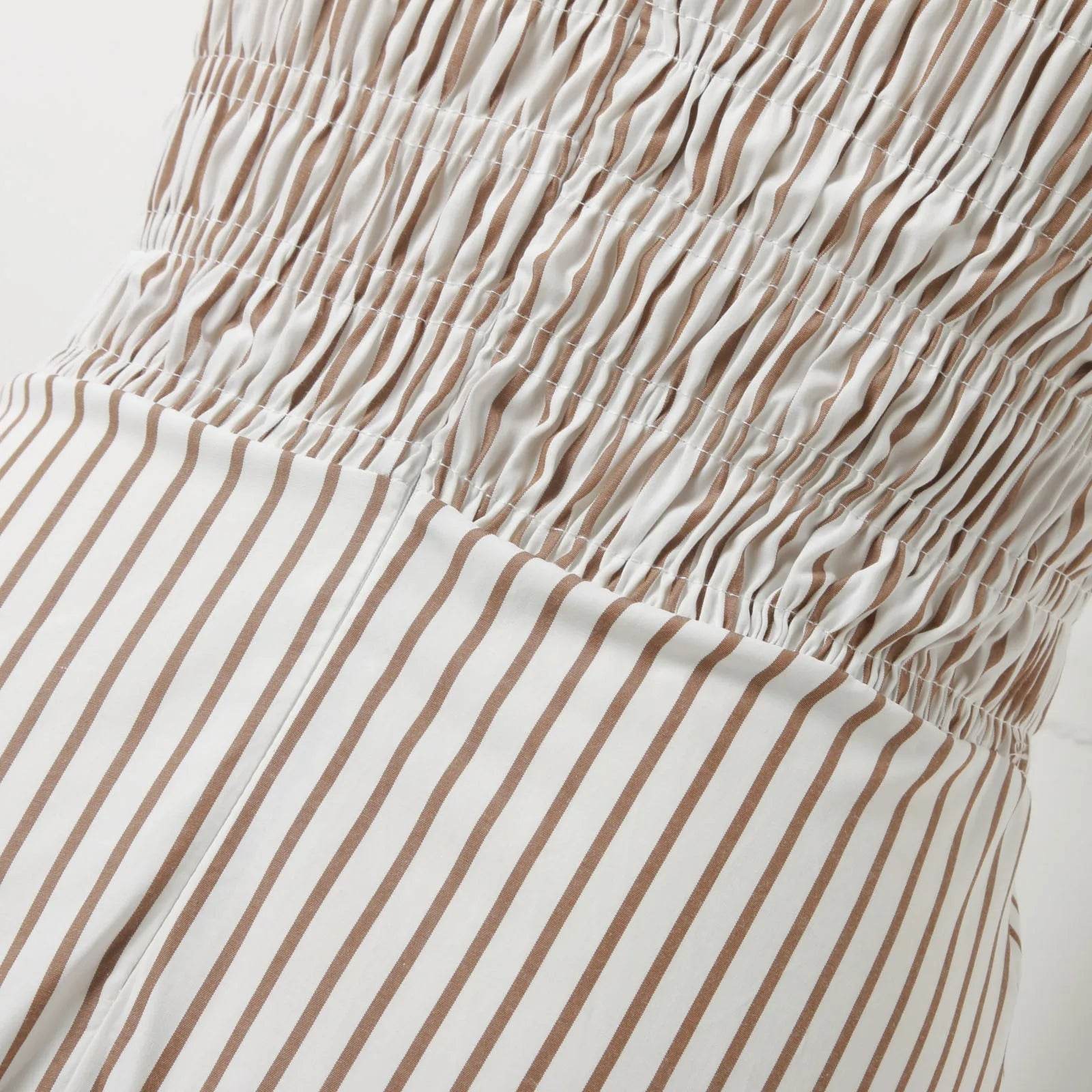 Women’s Striped Maxi Wrap Dress – Sleeveless Smocked Summer Fit - MODISH X