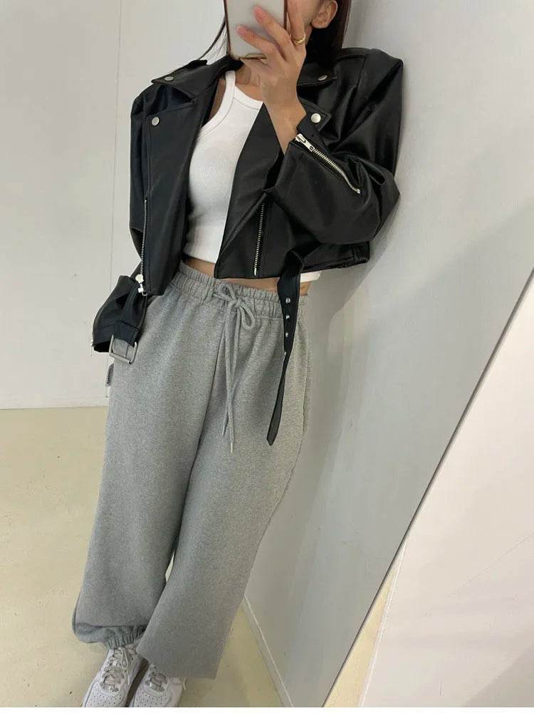Women's Cropped Leather Jacket – Elegant, Stylish & Modern Fit - MODISH X