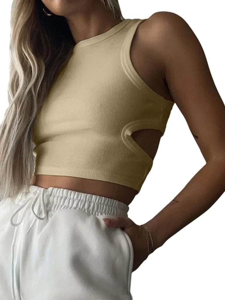 Women’s Summer Solid Color Sleeveless T-Shirt – Chic & Casual Style - MODISH X