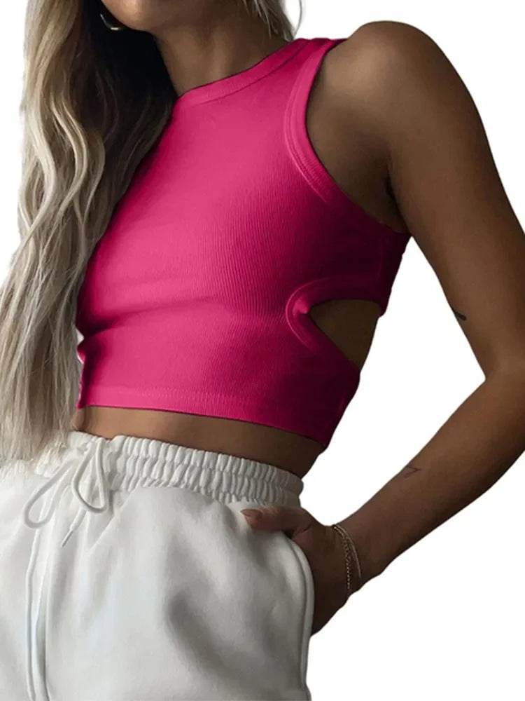 Women’s Summer Solid Color Sleeveless T-Shirt – Chic & Casual Style - MODISH X