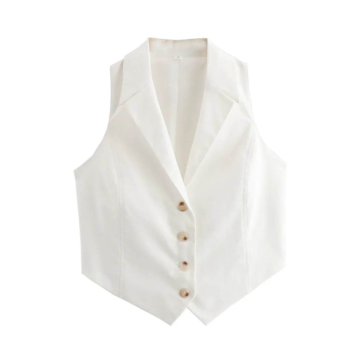 Women’s Summer Turndown Collar Lace-Up Vest – Chic & Comfy Fit - MODISH X