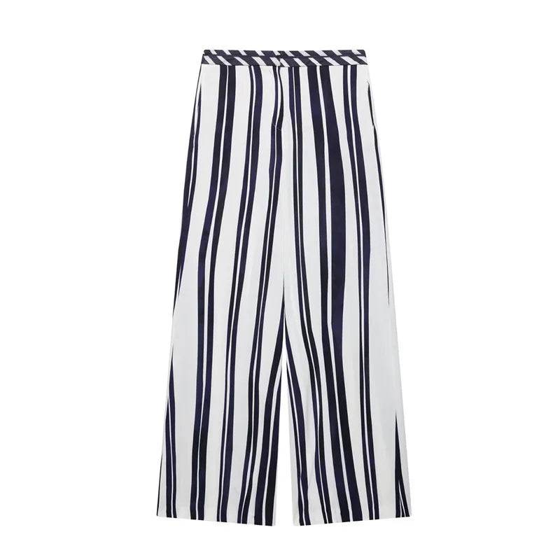 Women’s Stripe Halter Lace-Up Pants Suit – Trendy Summer Look - MODISH X