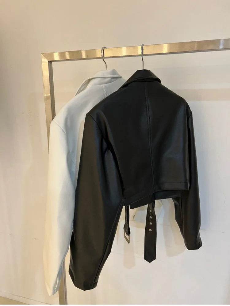 Women's Cropped Leather Jacket – Elegant, Stylish & Modern Fit - MODISH X