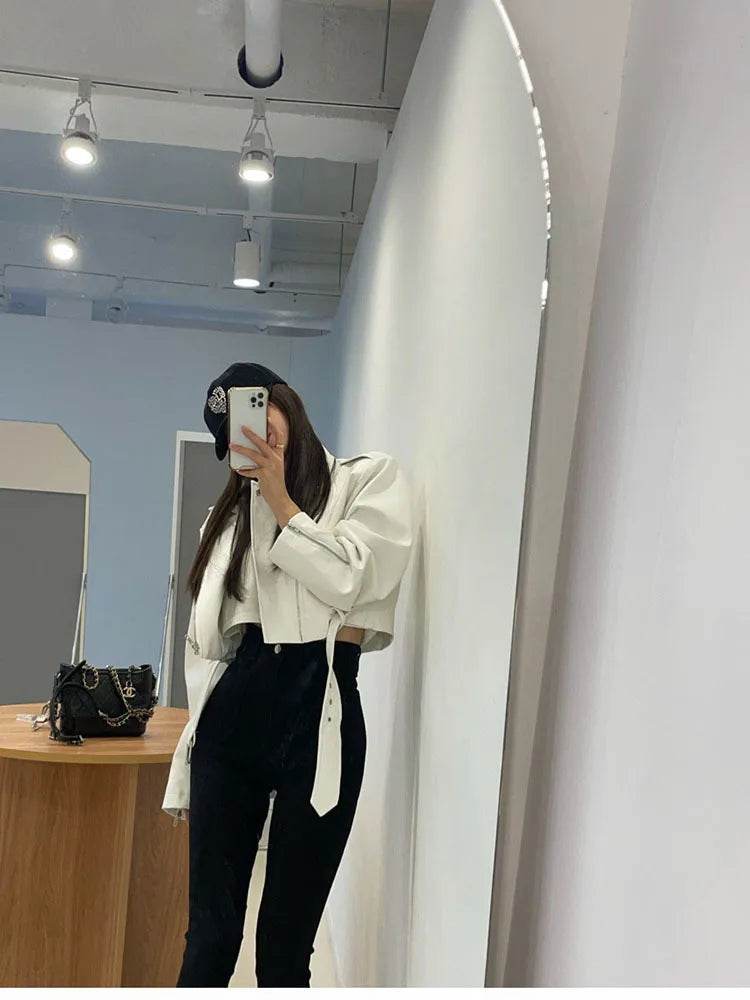 Women's Cropped Leather Jacket – Elegant, Stylish & Modern Fit - MODISH X