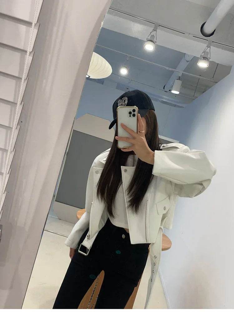 Women's Cropped Leather Jacket – Elegant, Stylish & Modern Fit - MODISH X