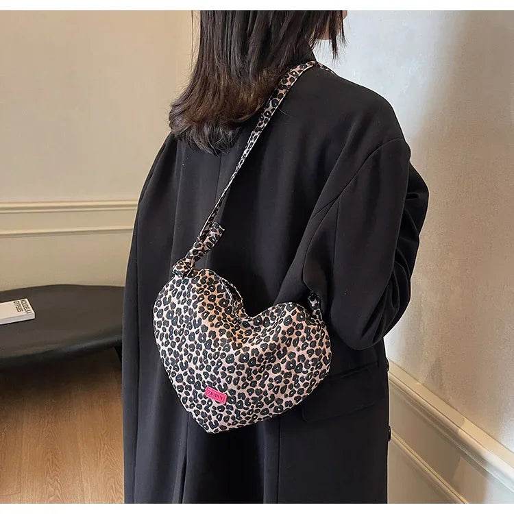 Women’s Trendy Heart Leopard Print Crossbody Bag – Stylish & Chic - MODISH X