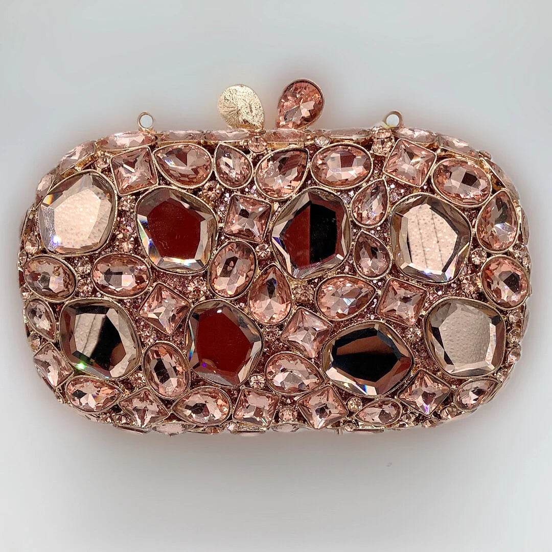 Women's Gold Clutch Bag – Elegant Crystal Evening Accessory - MODISH X