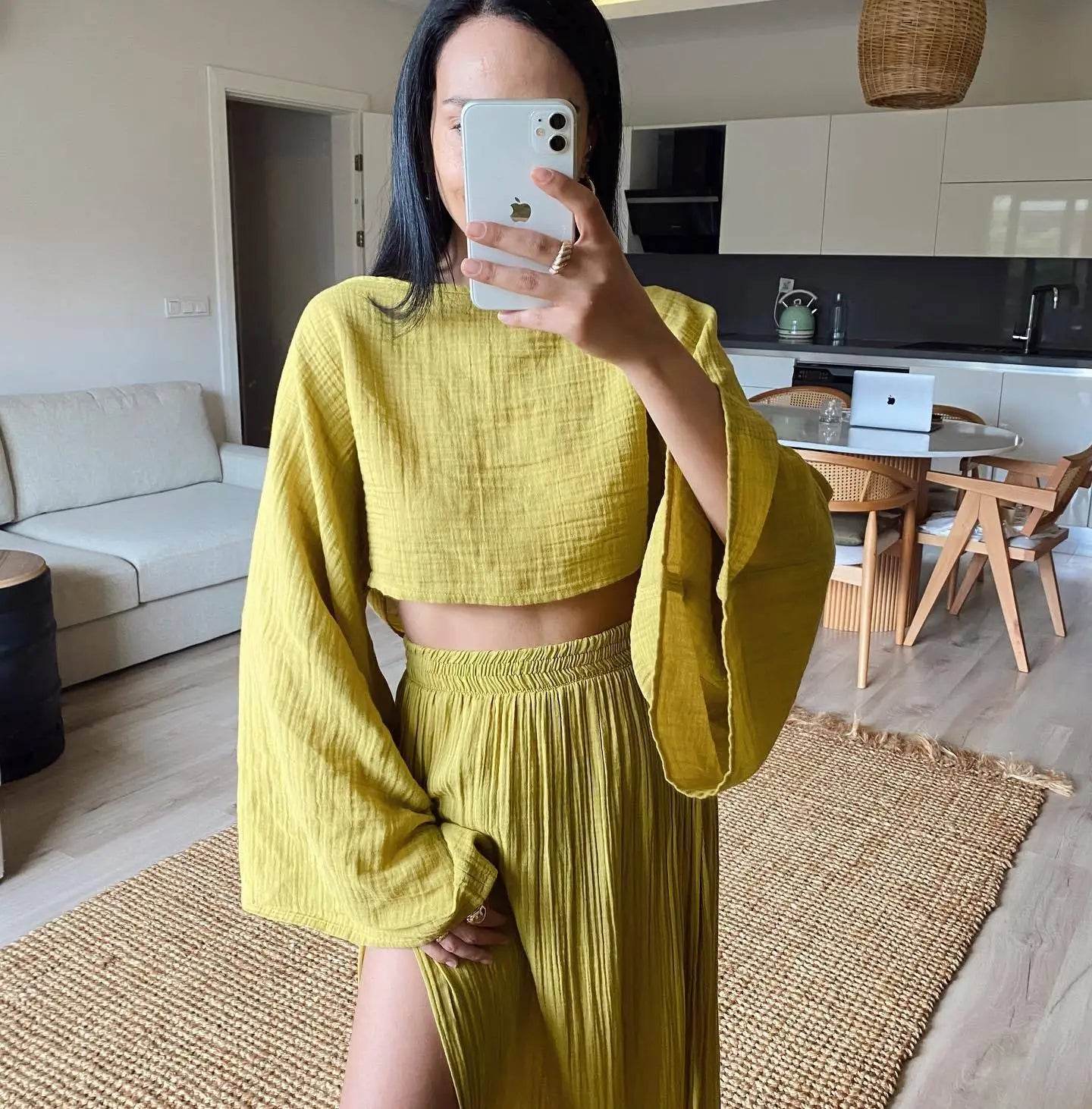Women’s Summer Cotton Linen 2-Piece Skirt Set – Chic & Comfortable - MODISH X