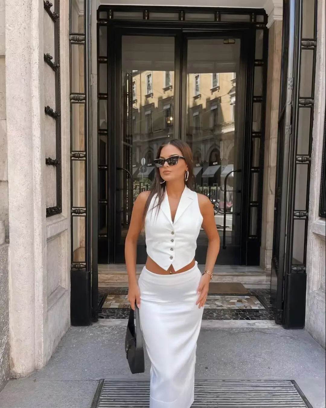 Women’s Summer Turndown Collar Lace-Up Vest – Chic & Comfy Fit - MODISH X