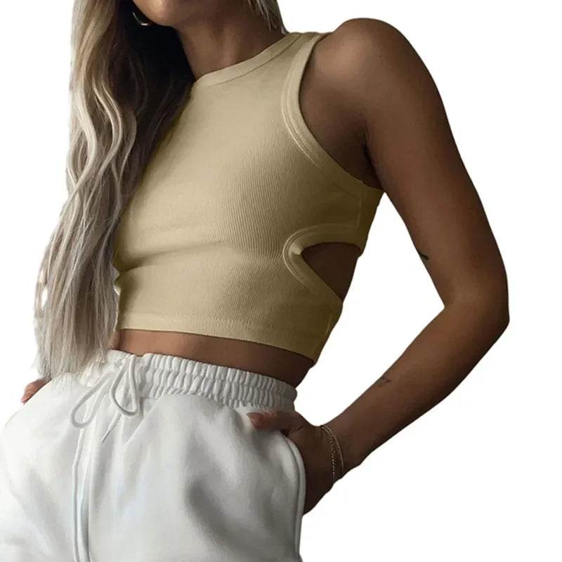 Women’s Summer Solid Color Sleeveless T-Shirt – Chic & Casual Style - MODISH X
