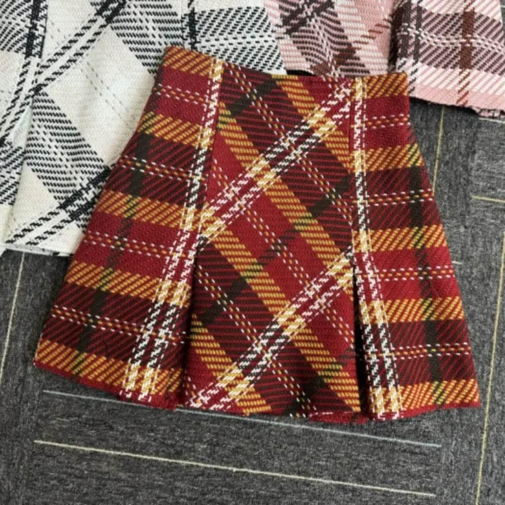 Women’s Japan Style Vintage Plaid Skirt – Perfect for Fall & Summer - MODISH X
