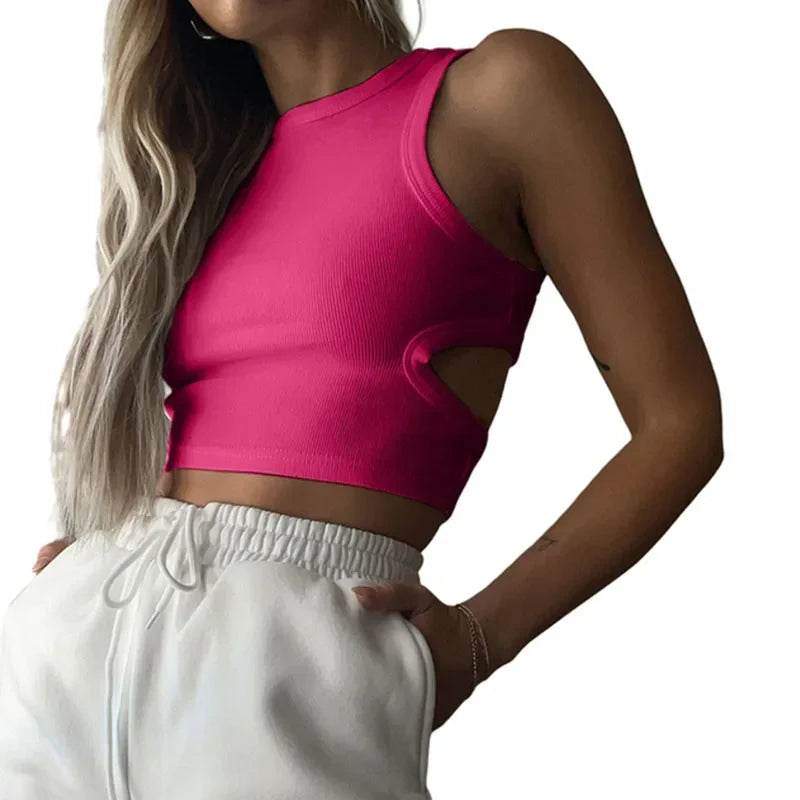 Women’s Summer Solid Color Sleeveless T-Shirt – Chic & Casual Style - MODISH X