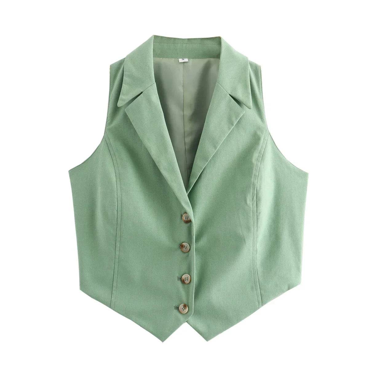 Women’s Summer Turndown Collar Lace-Up Vest – Chic & Comfy Fit - MODISH X