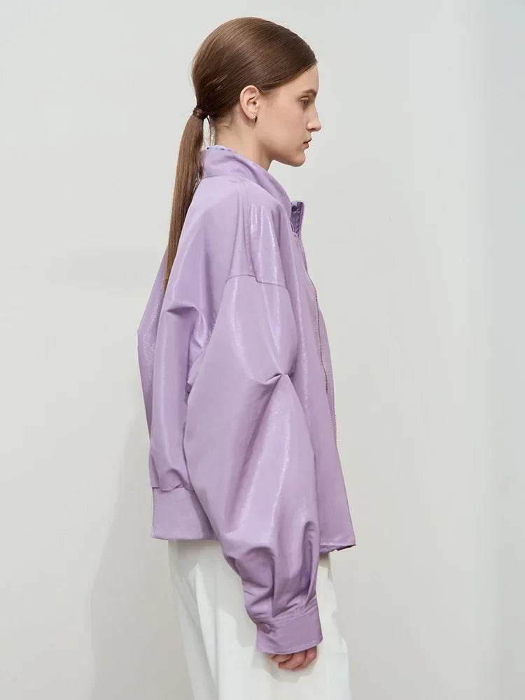 Women’s Amii Minimalist Glossy Jacket – Chic Spring Style - MODISH X