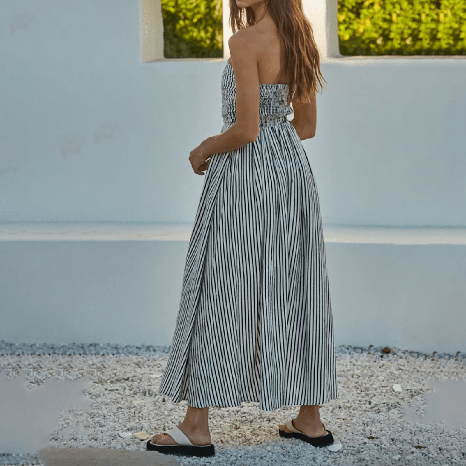 Women’s Striped Maxi Dress with Pockets – Perfect for Summer - MODISH X