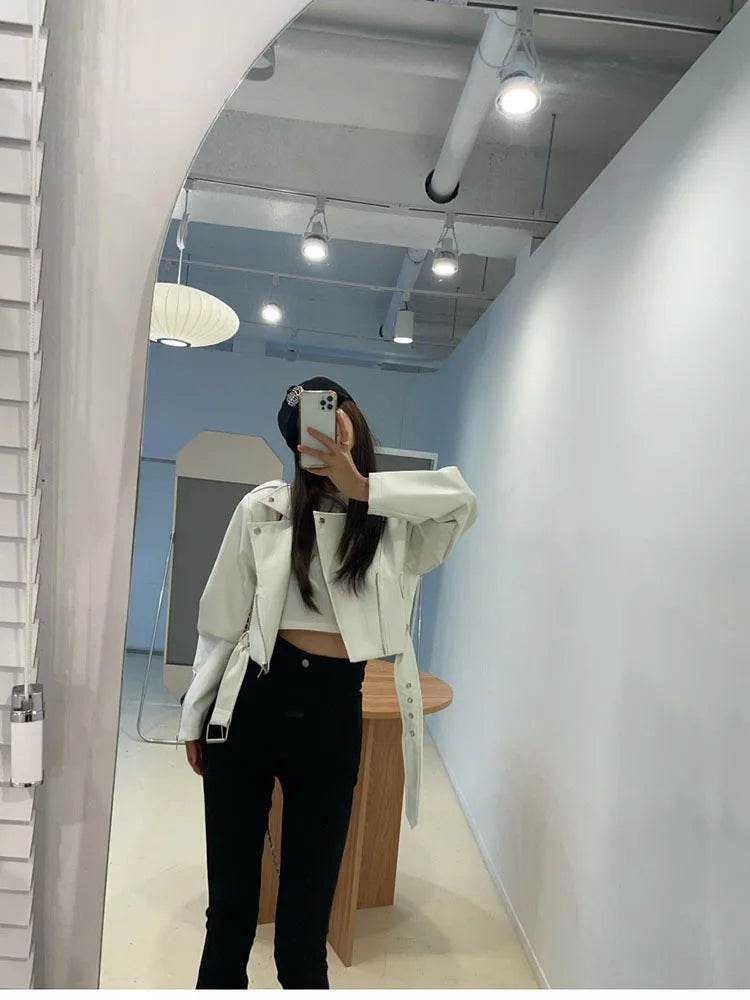 Women's Cropped Leather Jacket – Elegant, Stylish & Modern Fit - MODISH X
