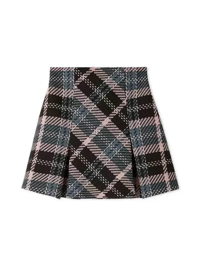 Women’s Japan Style Vintage Plaid Skirt – Perfect for Fall & Summer - MODISH X