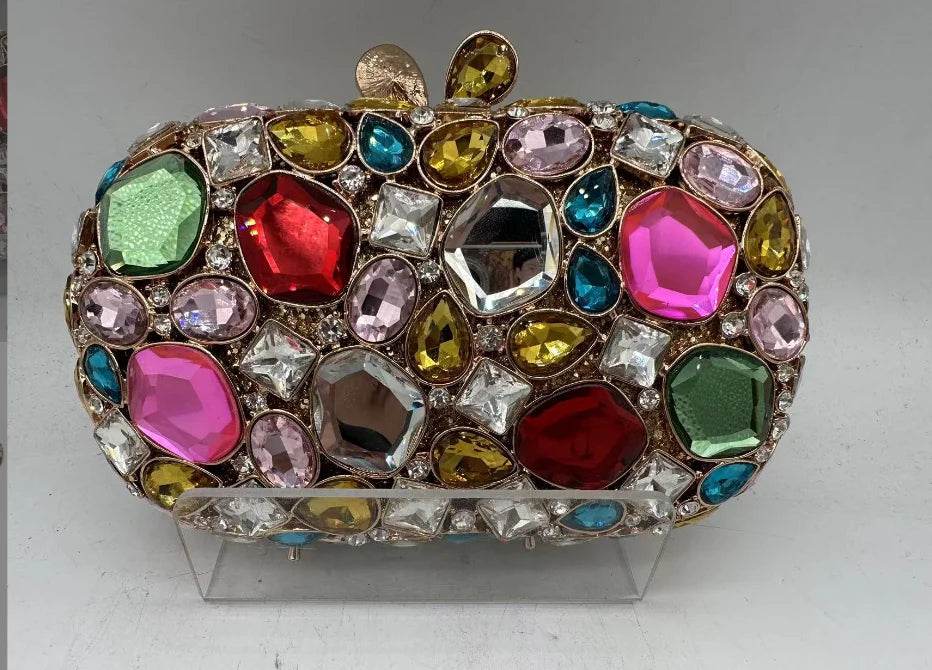 Women's Gold Clutch Bag – Elegant Crystal Evening Accessory - MODISH X