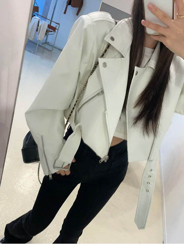 Women's Cropped Leather Jacket – Elegant, Stylish & Modern Fit - MODISH X