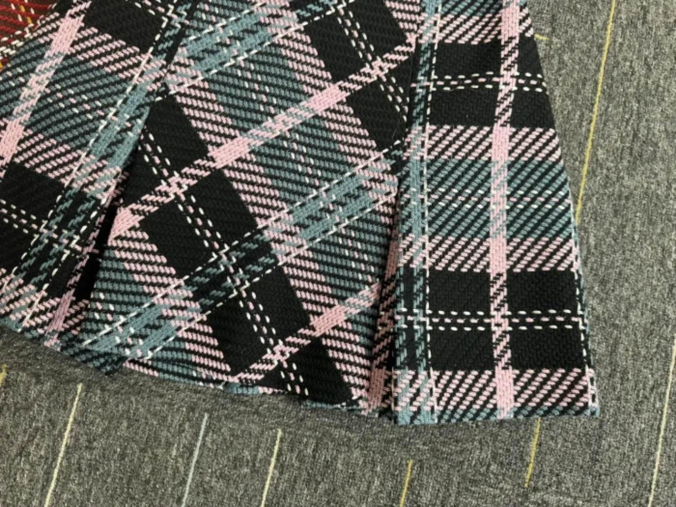 Women’s Japan Style Vintage Plaid Skirt – Perfect for Fall & Summer - MODISH X