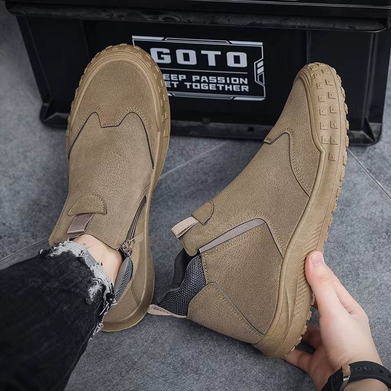 Men’s Waterproof Work Boots – Durable, Side-Zip Design - MODISH X