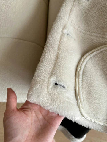Lagabogy 2024 Winter New Faux Fur Fleece Short Coats Women Simple Stand Collar Lamb Wool Coat Office Lady Solid Color PU Jacket - MODISH X